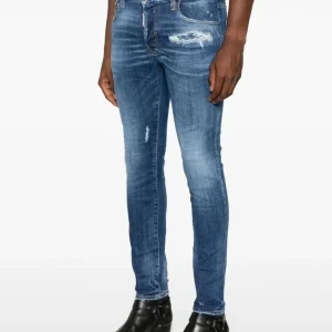 Pantalón Vaquero Dsquared2 con Logo Azul Hombre