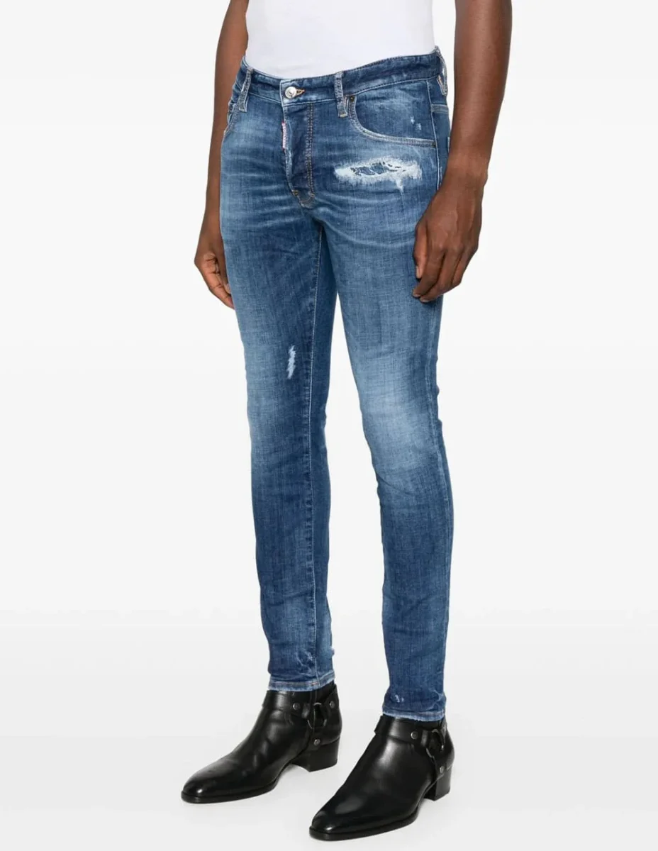 Pantalón Vaquero Dsquared2 con Logo Azul Hombre - Imagen 2