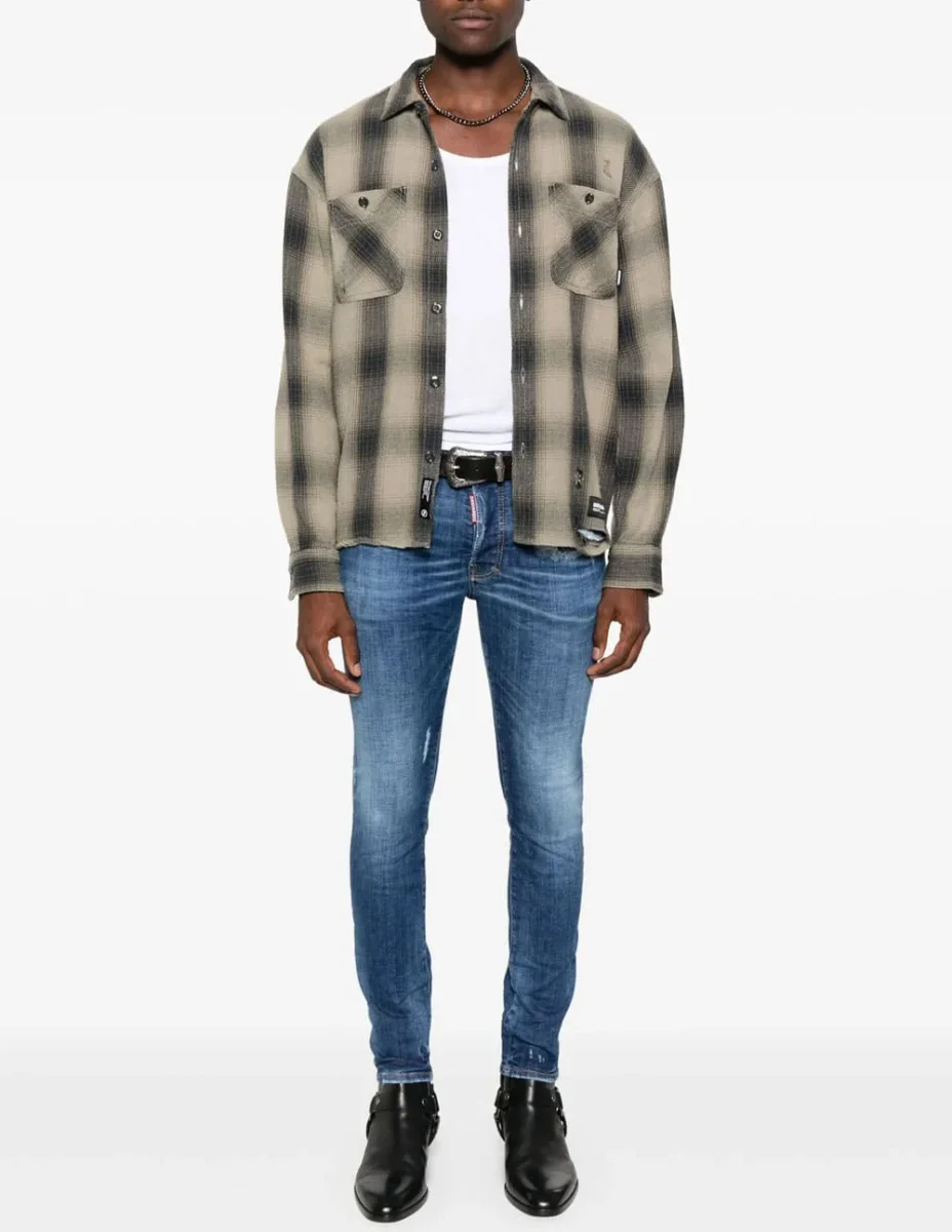 Pantalón Vaquero Dsquared2 con Logo Azul Hombre - Imagen 5