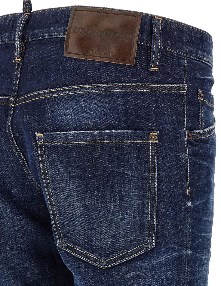Pantalón Vaquero Dsquared2 con Logo Azul Hombre - Imagen 8