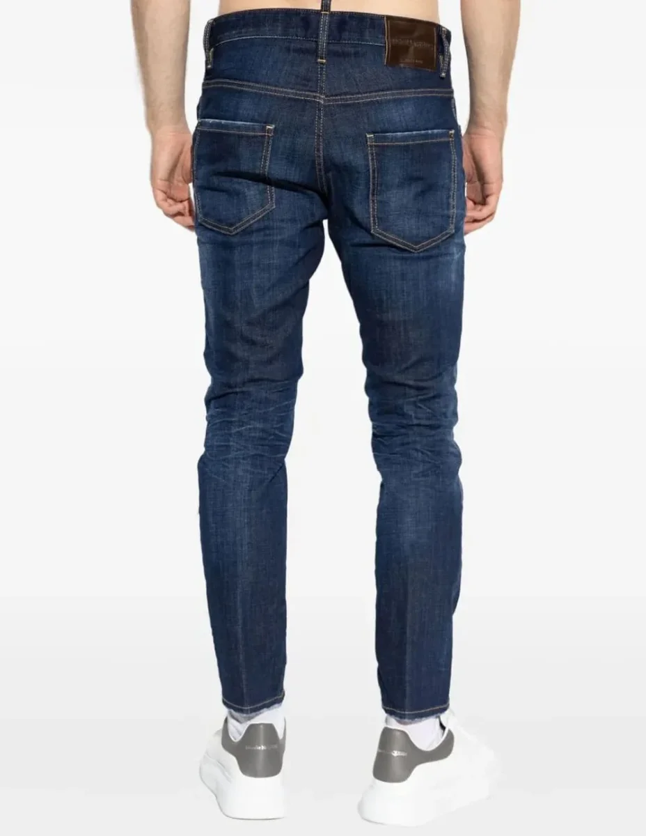 Pantalón Vaquero Dsquared2 con Logo Azul Hombre - Imagen 3