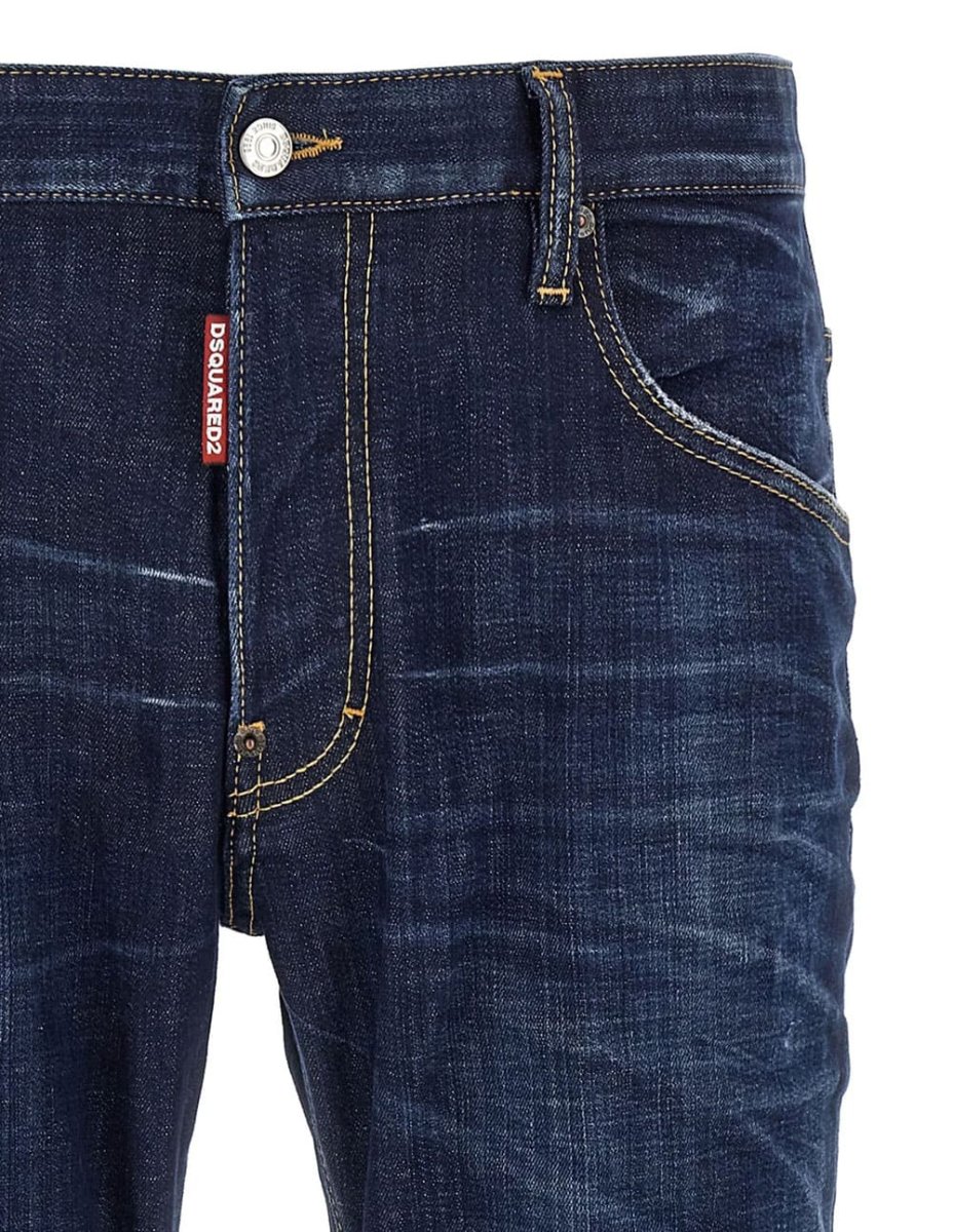 Pantalón Vaquero Dsquared2 con Logo Azul Hombre - Imagen 6