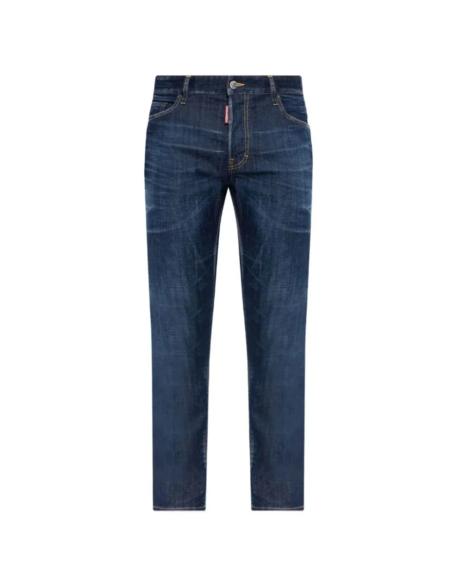Pantalón Vaquero Dsquared2 con Logo Azul Hombre - Imagen 5