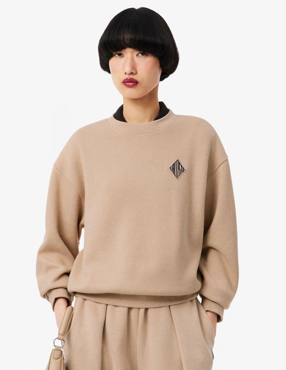 Sudadera Lacoste con Logo Beige Mujer - Imagen 5