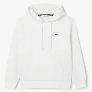 Sudadera con Capucha Lacoste de Piqué Blanca Mujer