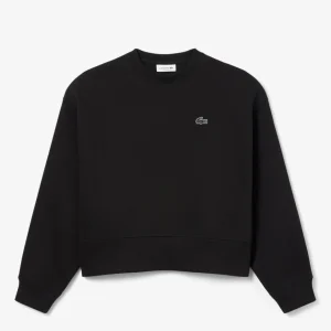 Sudadera Lacoste con Logo Oversized Negra Mujer