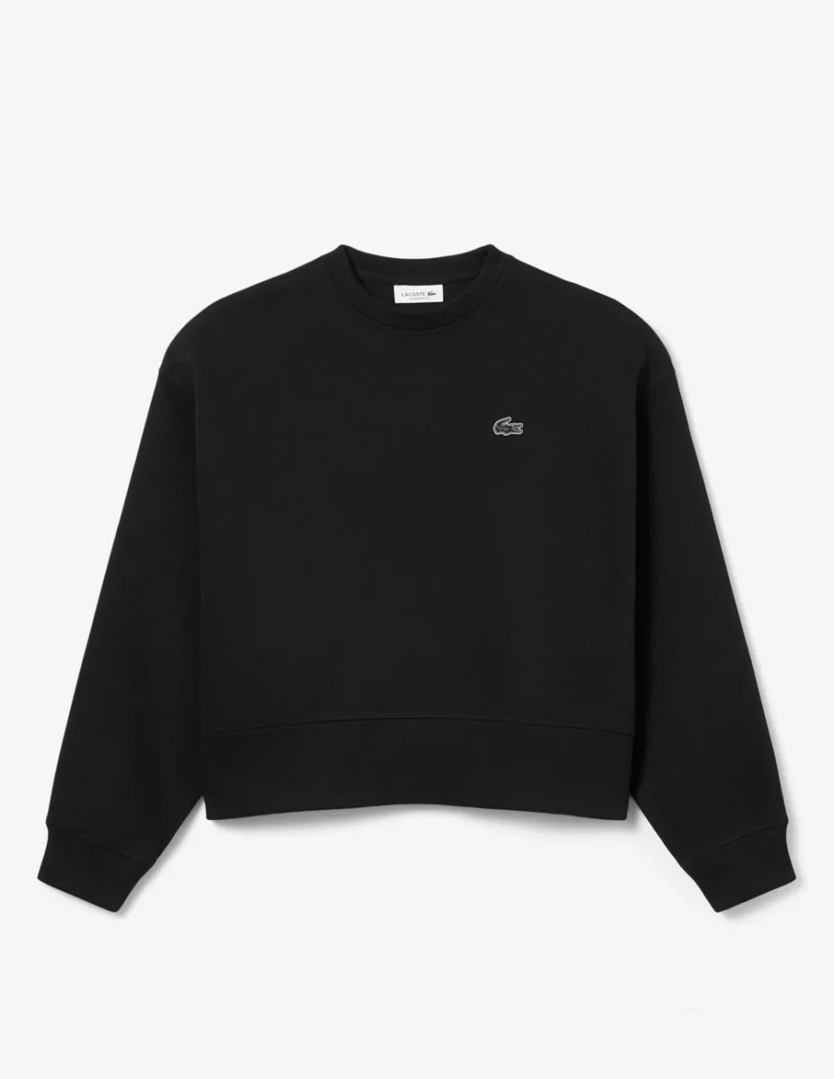 Sudadera Lacoste con Logo Oversized Negra Mujer - Imagen 2