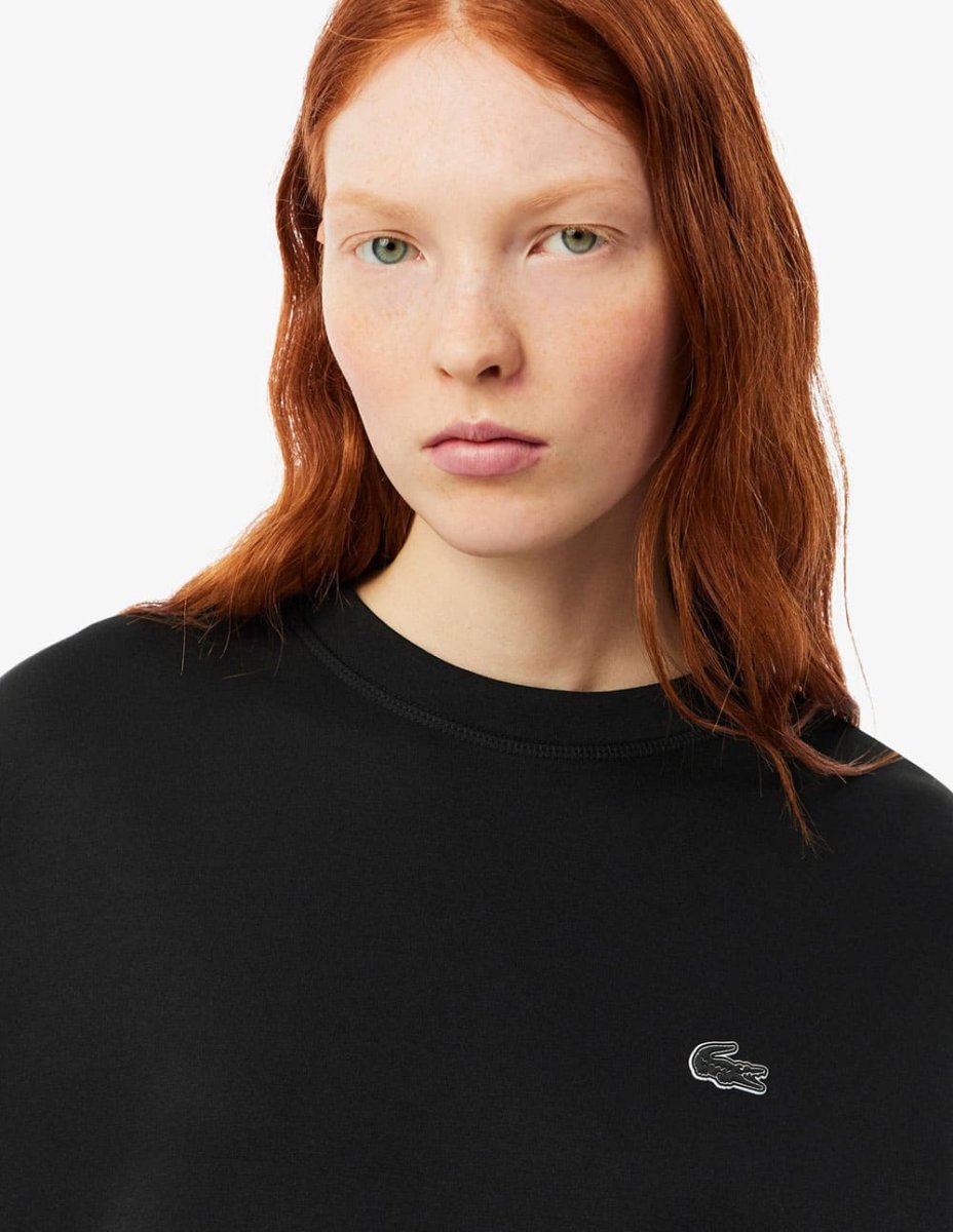 Sudadera Lacoste con Logo Oversized Negra Mujer - Imagen 6