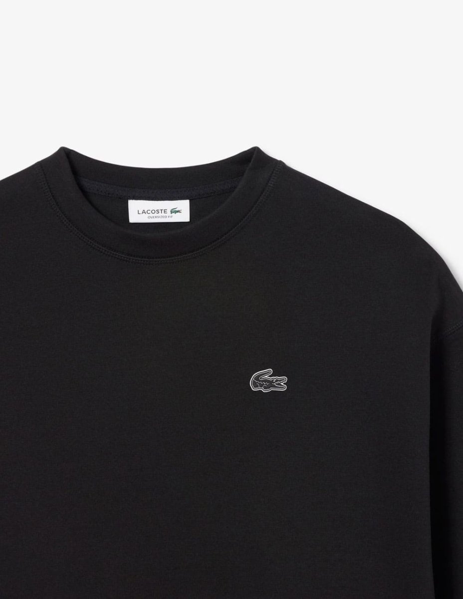 Sudadera Lacoste con Logo Oversized Negra Mujer - Imagen 3