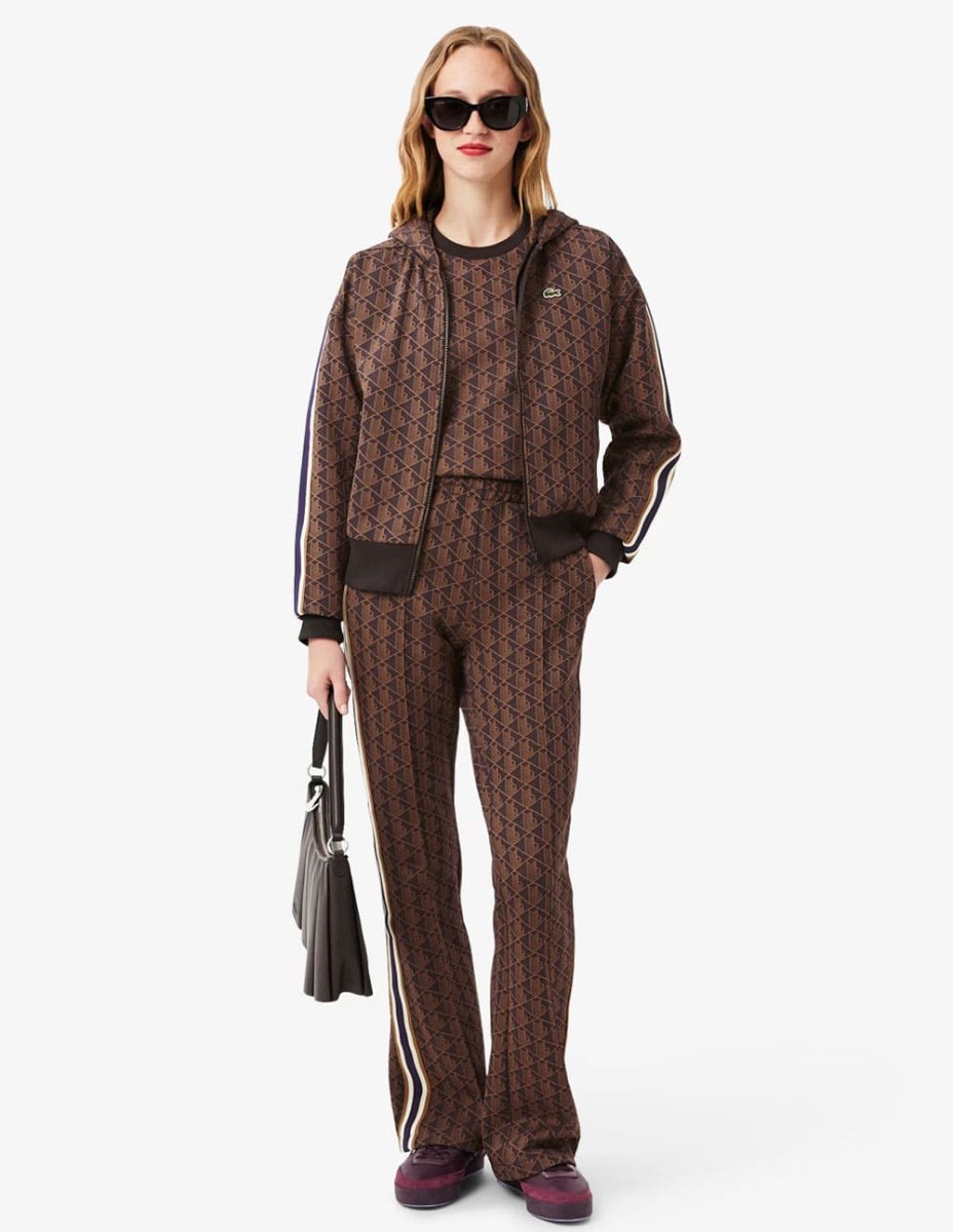 Sudadera con Capucha Lacoste Logo Monogram Marrón Mujer - Imagen 8