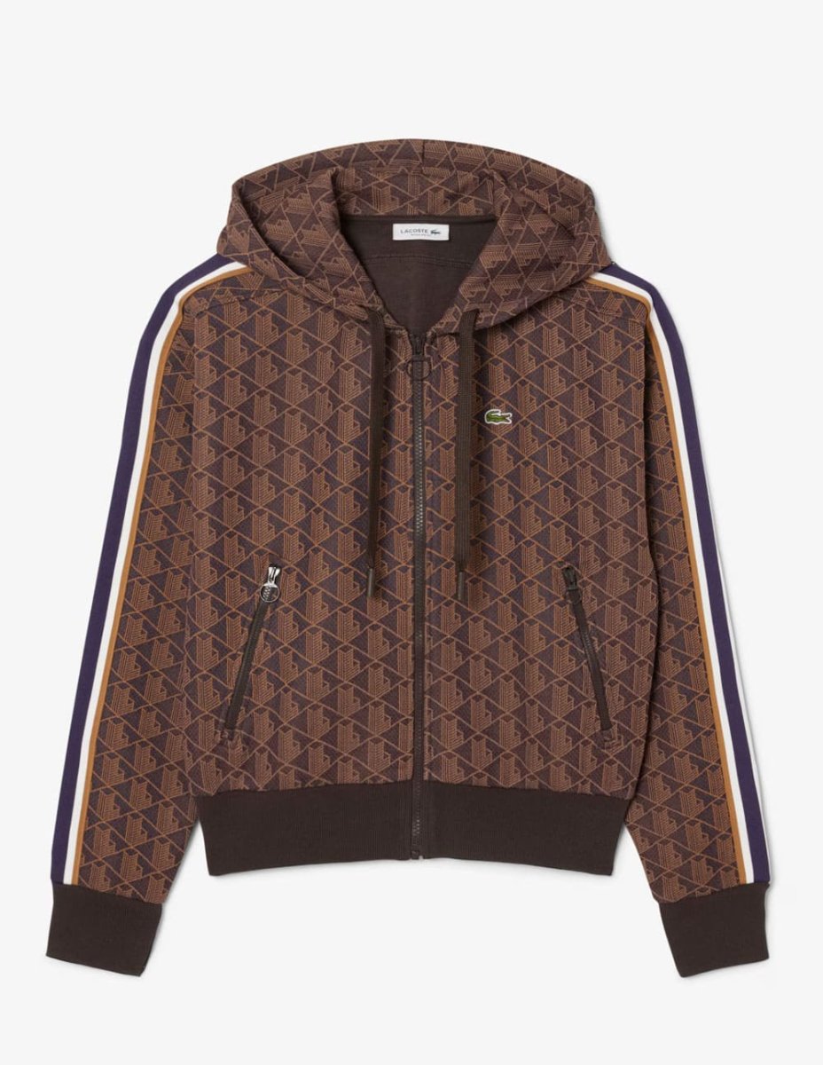 Sudadera con Capucha Lacoste Logo Monogram Marrón Mujer - Imagen 2
