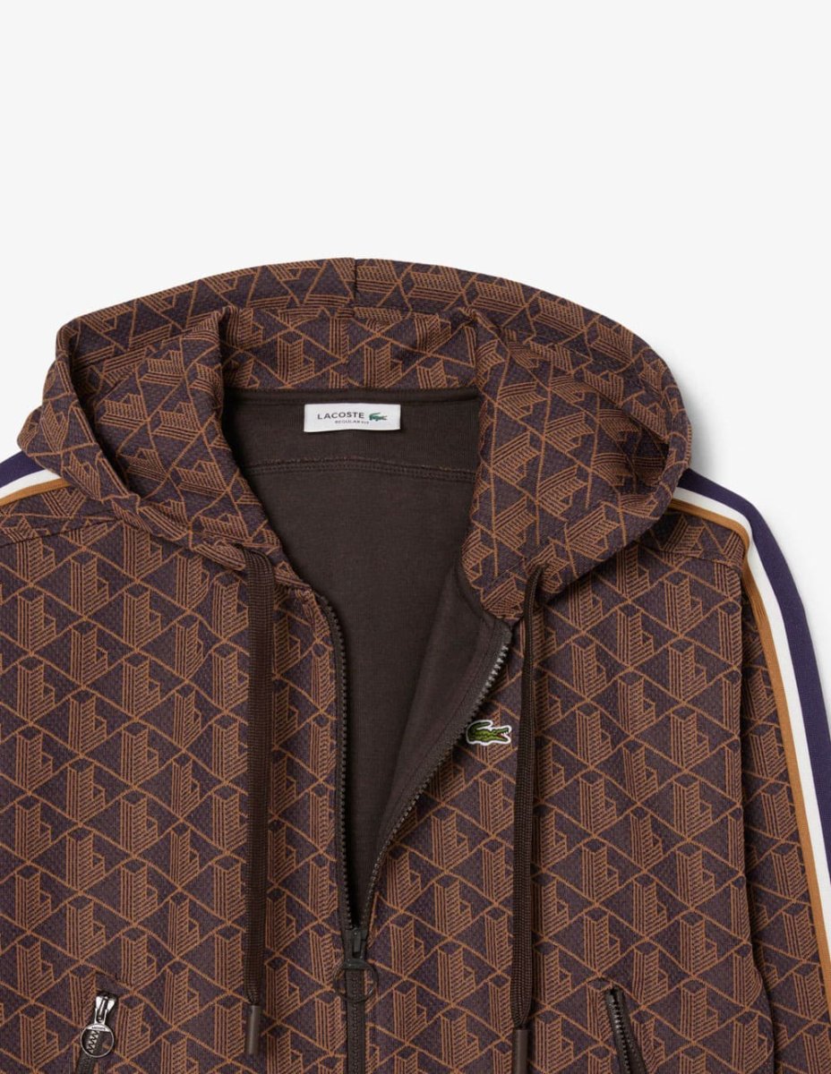 Sudadera con Capucha Lacoste Logo Monogram Marrón Mujer - Imagen 3