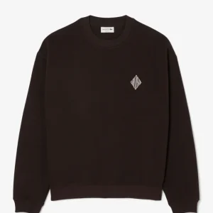 Sudadera Lacoste con Logo de Piqué Marrón Hombre