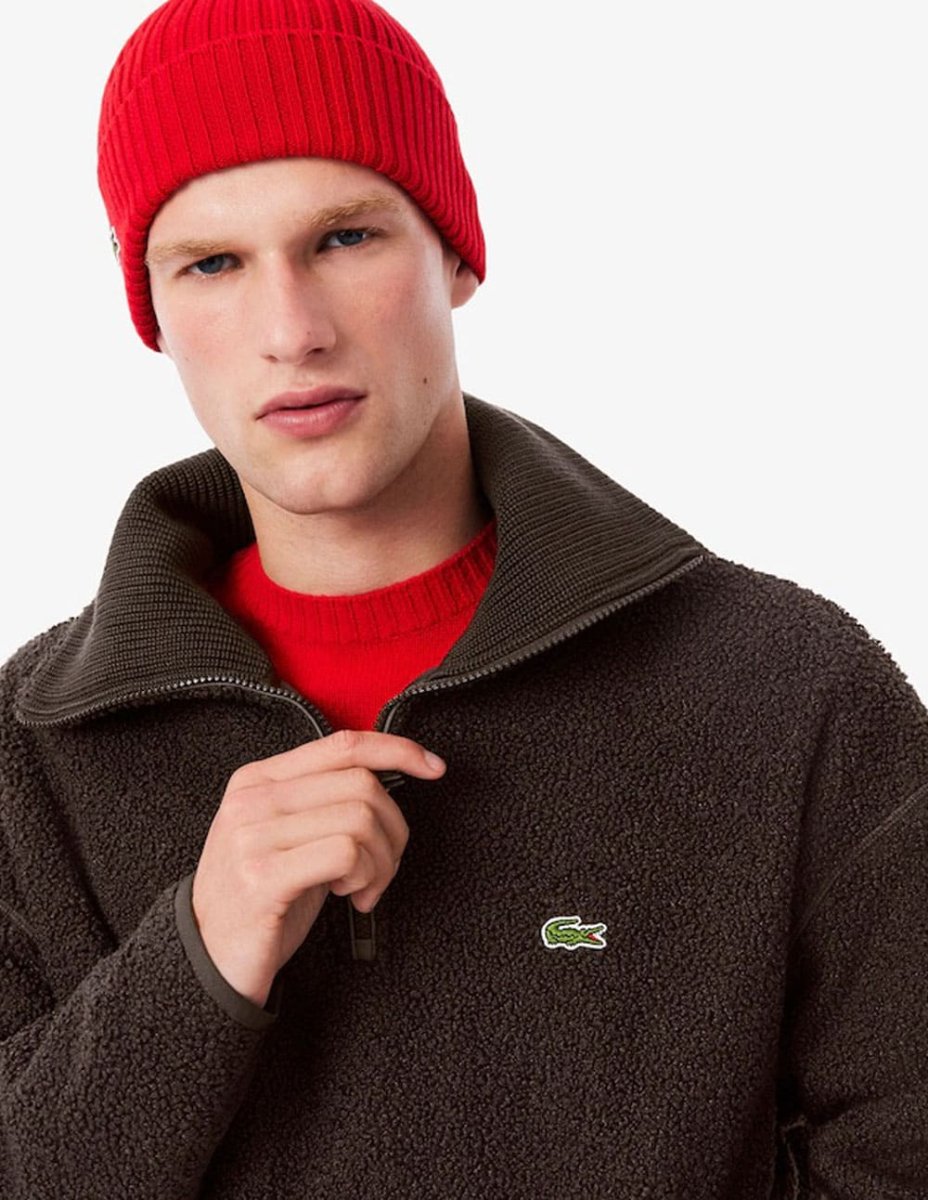 Sudadera Lacoste de Forro Polar Marrón Hombre - Imagen 6