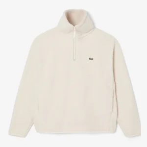Sudadera Lacoste de Forro Polar Beige Hombre