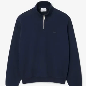 Sudadera Lacoste con Logo Half-Zip Azul Marino Unisex