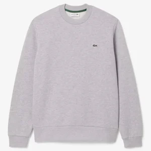 Sudadera Lacoste con Logo de Felpa Gris Hombre
