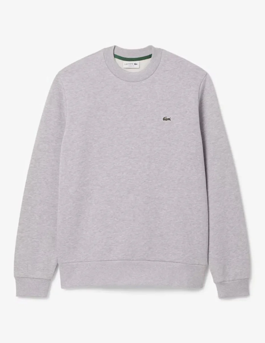 Sudadera Lacoste con Logo de Felpa Gris Hombre