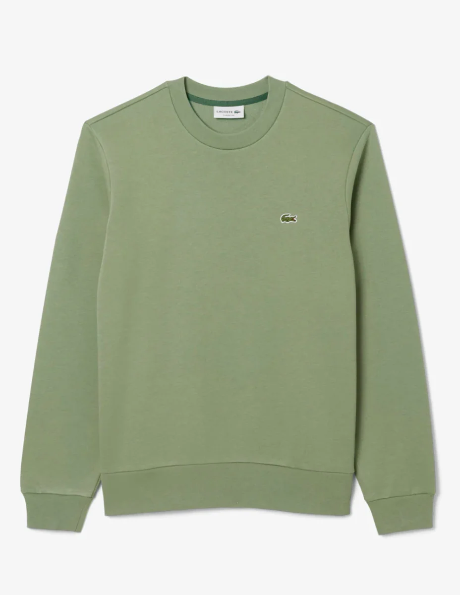 Sudadera Lacoste con Logo de Felpa Verde Hombre