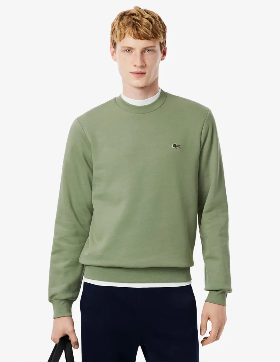 Sudadera Lacoste con Logo de Felpa Verde Hombre - Imagen 4