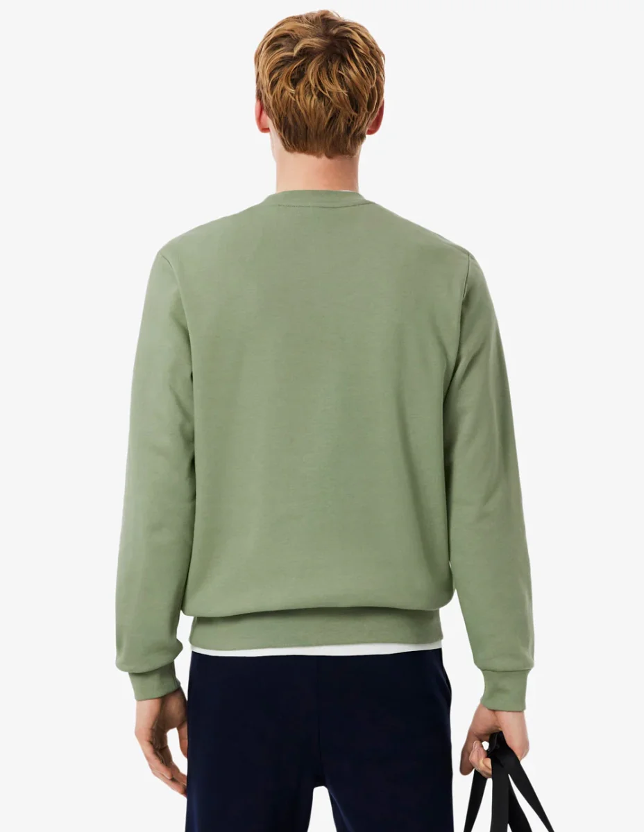 Sudadera Lacoste con Logo de Felpa Verde Hombre - Imagen 6
