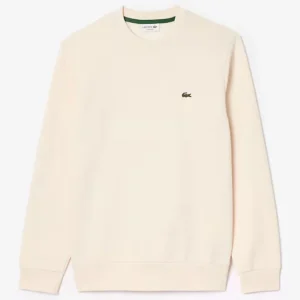 Sudadera Lacoste con Logo de Felpa Beige Hombre