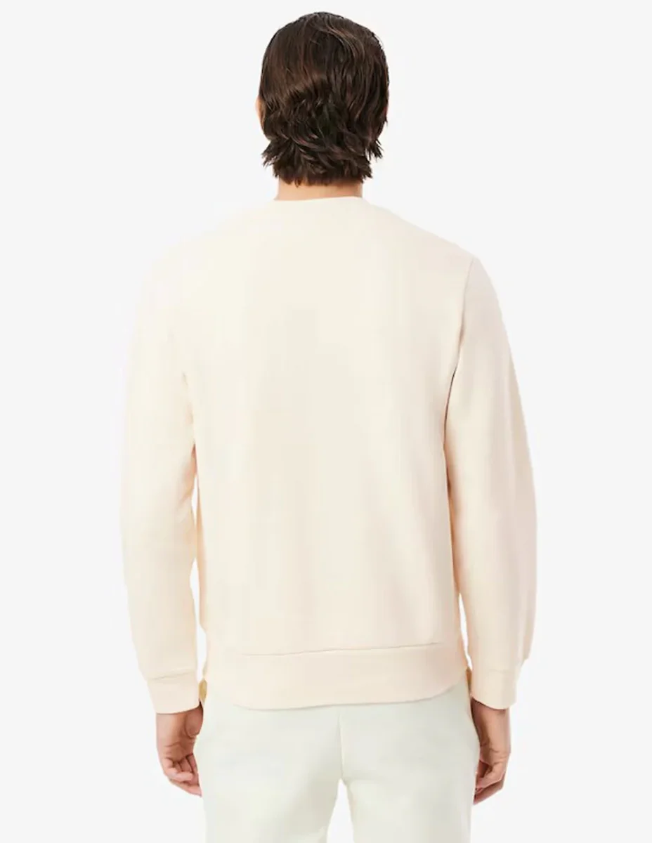 Sudadera Lacoste con Logo de Felpa Beige Hombre - Imagen 6