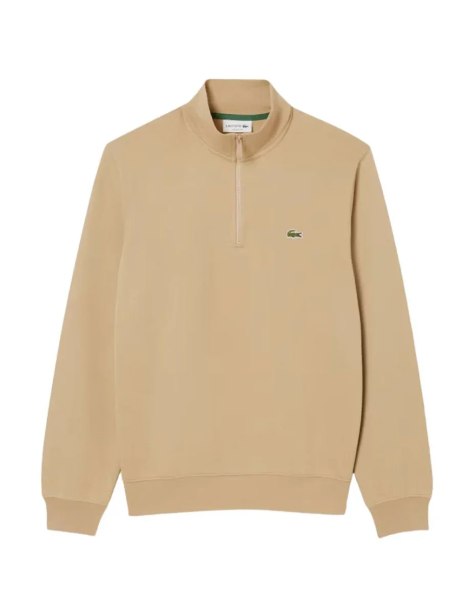 Sudadera Lacoste con Cremallera Beige Hombre - Imagen 2
