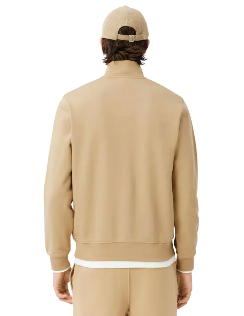 Sudadera Lacoste con Cremallera Beige Hombre - Imagen 4