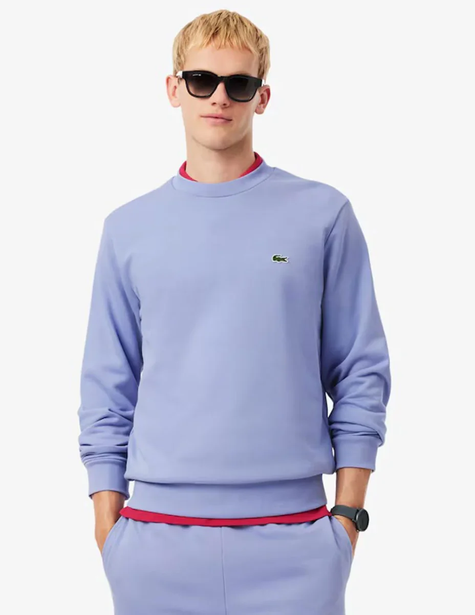 Sudadera Lacoste con Logo Morada Hombre - Imagen 4