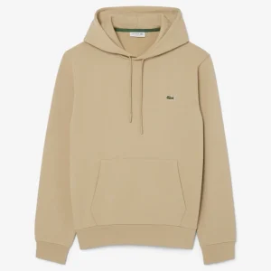 Sudadera con Capucha Lacoste de Felpa con Logo Marrón Hombre