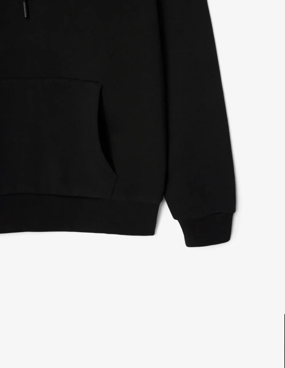 Sudadera con Capucha Lacoste de Felpa con Logo Negra Hombre - Imagen 4