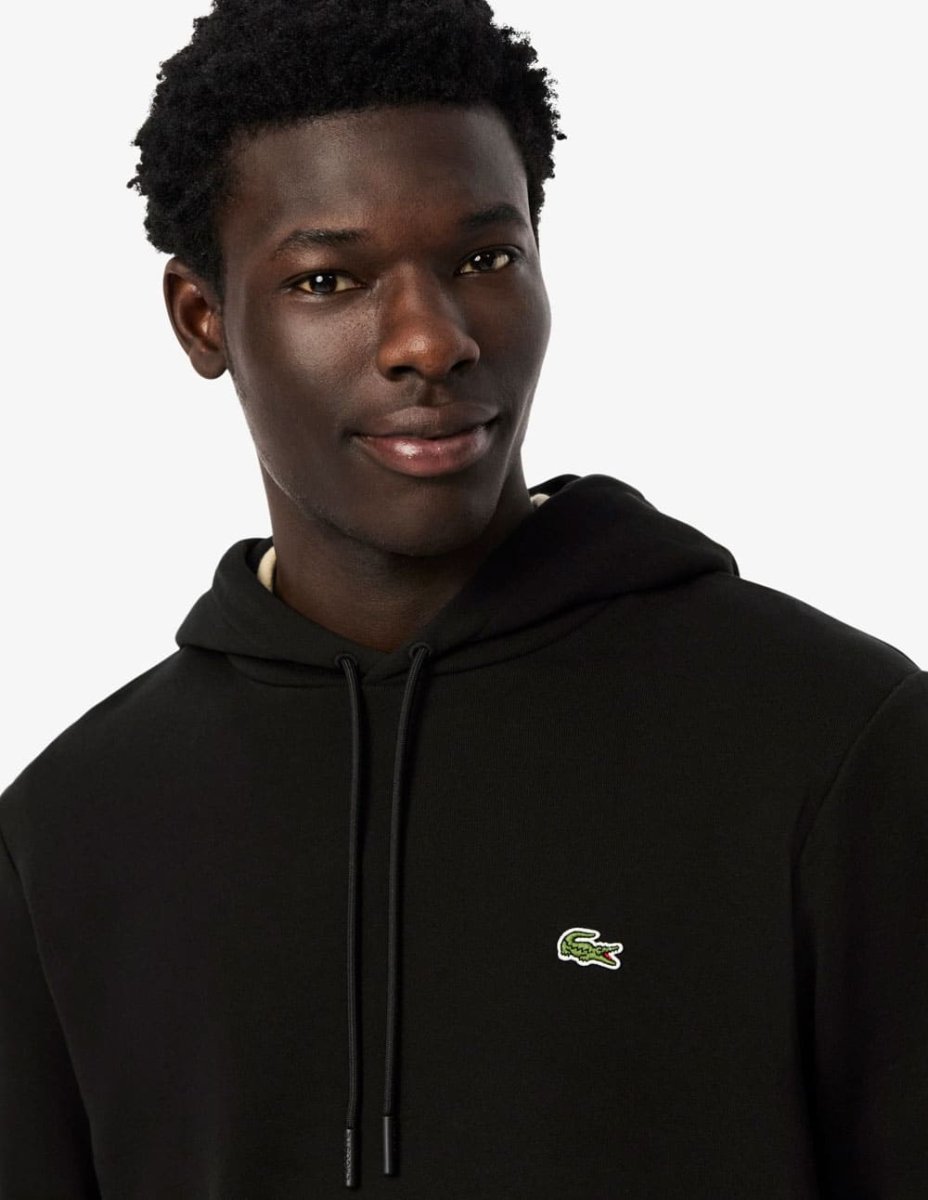 Sudadera con Capucha Lacoste de Felpa con Logo Negra Hombre - Imagen 6