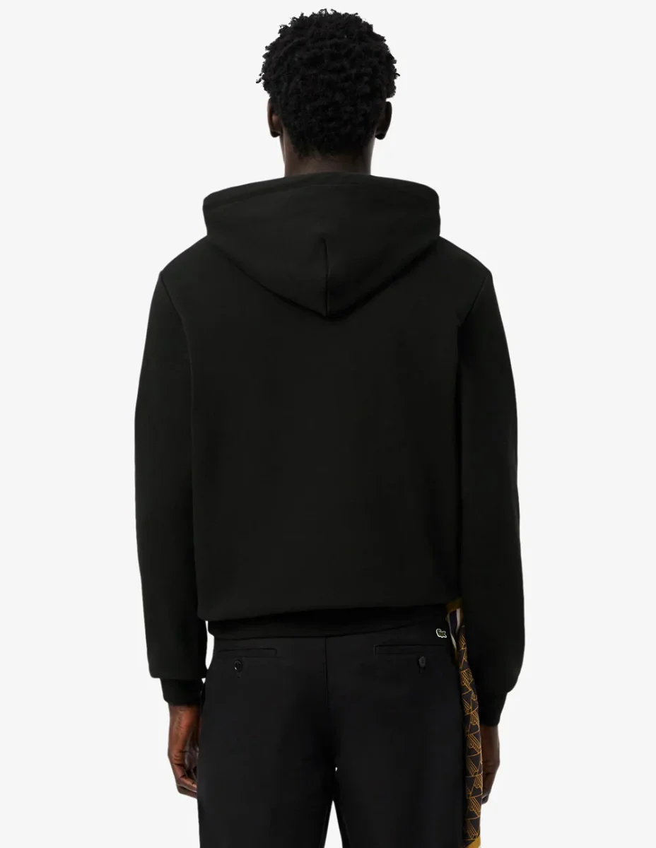 Sudadera con Capucha Lacoste de Felpa con Logo Negra Hombre - Imagen 7