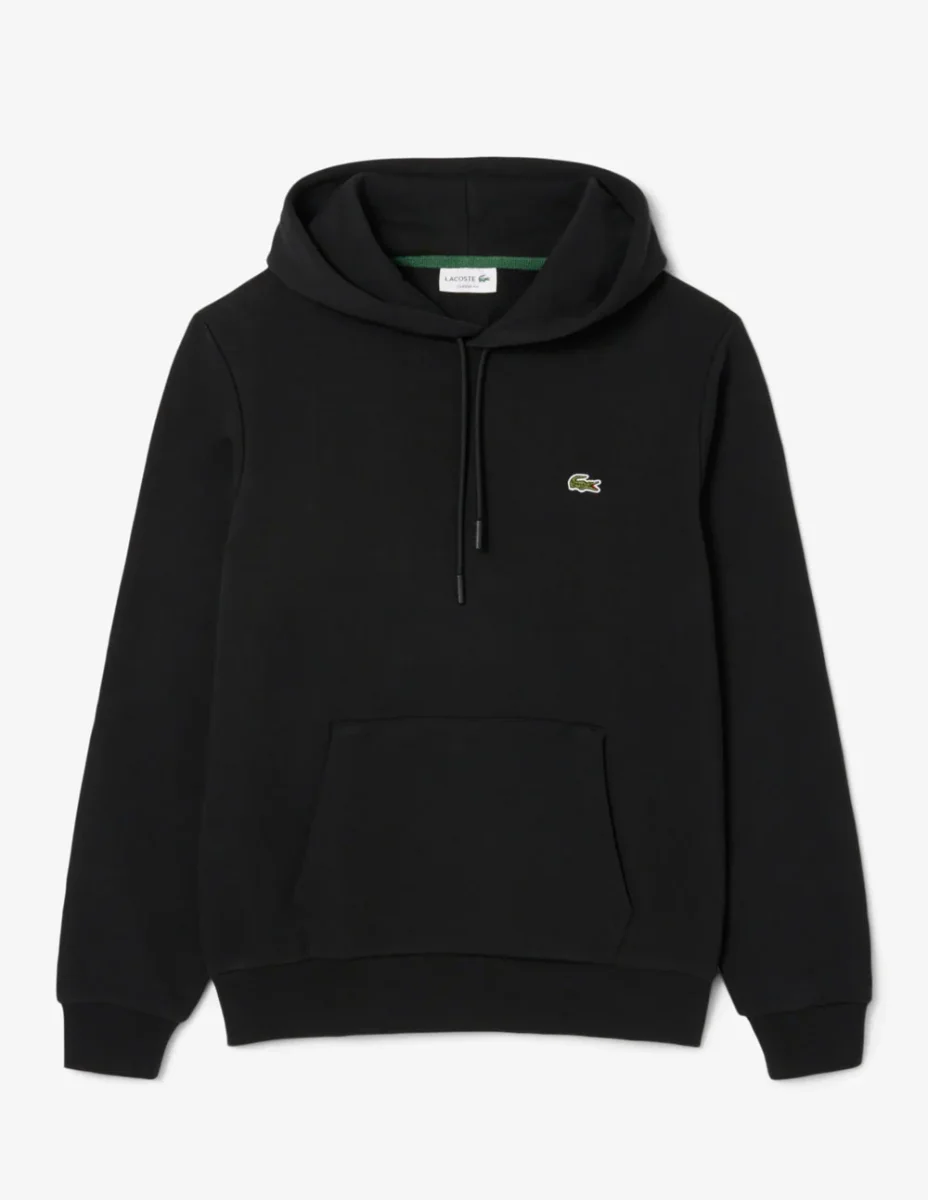 Sudadera con Capucha Lacoste de Felpa con Logo Negra Hombre - Imagen 2