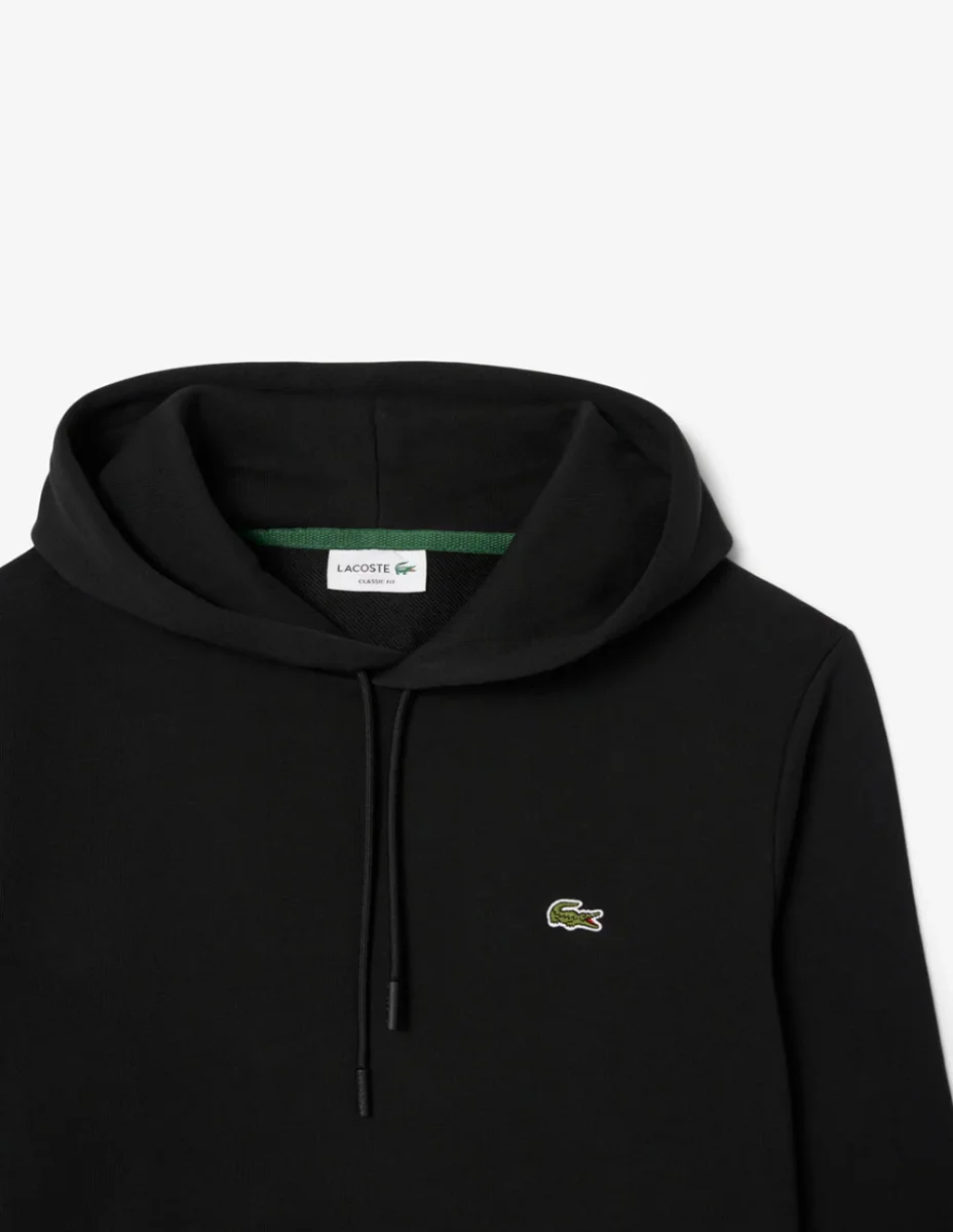 Sudadera con Capucha Lacoste de Felpa con Logo Negra Hombre - Imagen 3