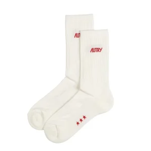 Calcetines Autry Logo Stars Blancos y Rojos Unisex