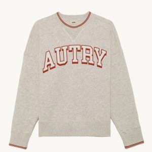 Sudadera Autry College Gris y Roja Mujer