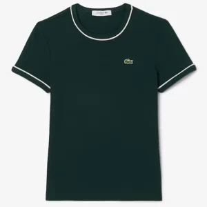Camiseta Lacoste de Punto de Jersey Verde Mujer