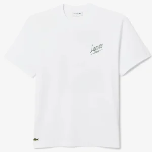 Camiseta Lacoste con Estampado Blanca Hombre
