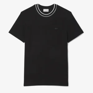 Camiseta Lacoste con Cuello  de Rayas Negra Hombre  TH8174-00-031 NEGRO