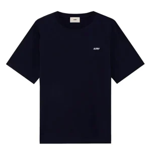 Camiseta Autry con Logo Bordado Azul Marino Mujer
