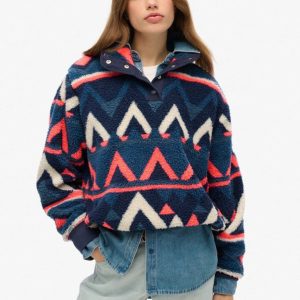 Forro Polar Superdry Teddy Estampado Azul Mujer