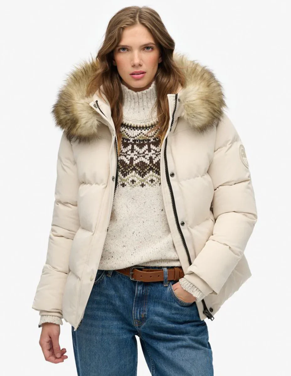 Plumas Superdry Everset Classic Beige Mujer - Imagen 2