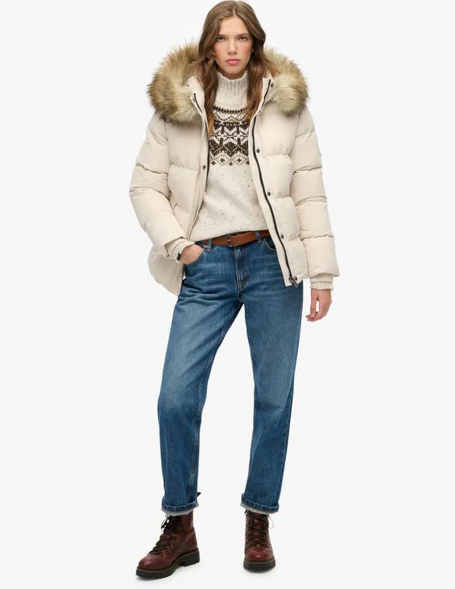 Plumas Superdry Everset Classic Beige Mujer - Imagen 7