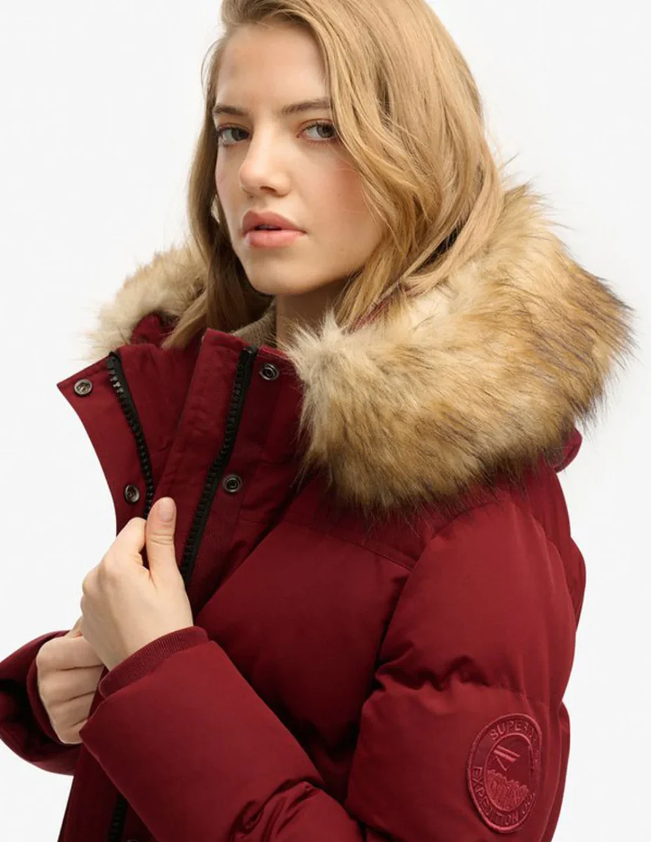 Plumas Superdry Everset Classic Burdeos Mujer - Imagen 4