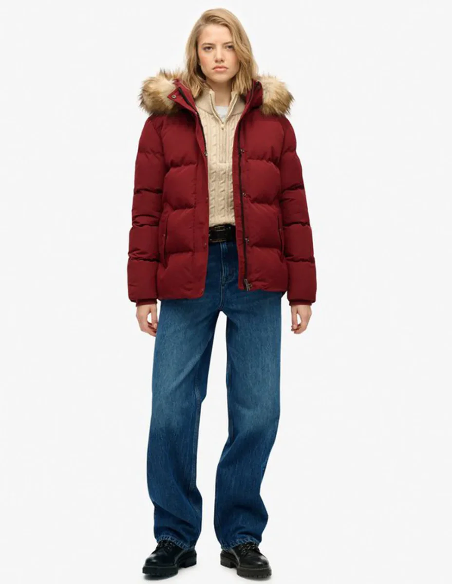 Plumas Superdry Everset Classic Burdeos Mujer - Imagen 8