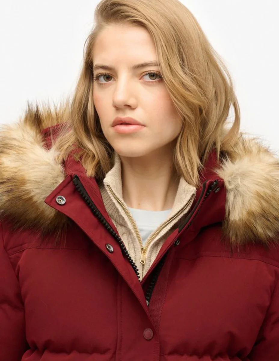 Plumas Superdry Everset Classic Burdeos Mujer - Imagen 5