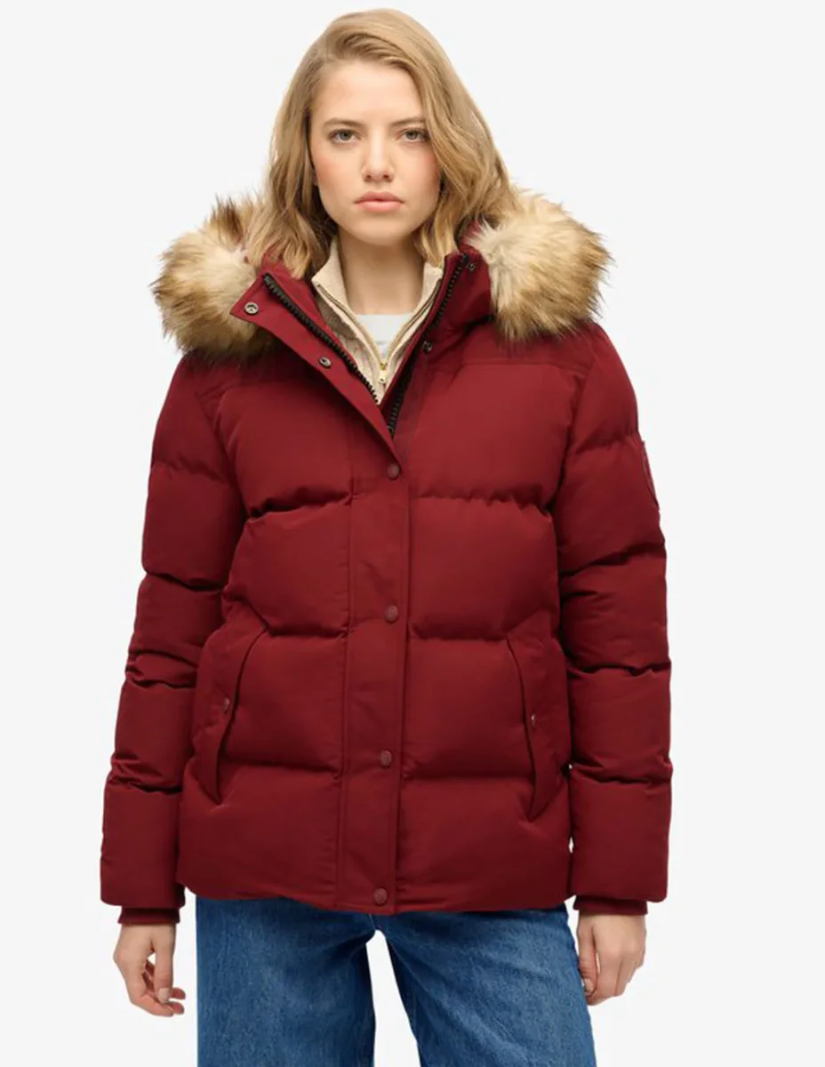 Plumas Superdry Everset Classic Burdeos Mujer - Imagen 2