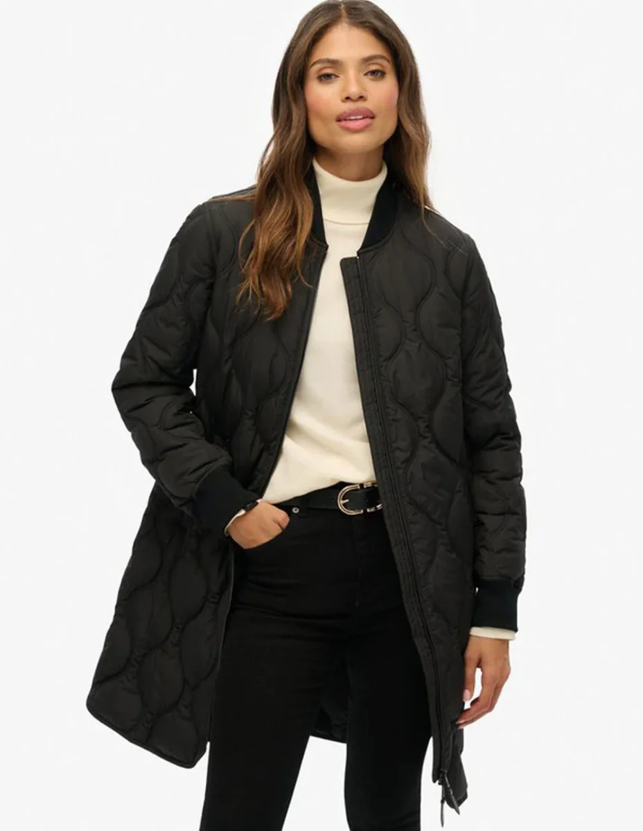 Chaqueta Larga Syperdry con Forro Acolchada Negra Mujer - Imagen 5
